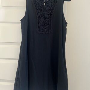 Free People Black Mini Dress with Lace Detail